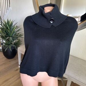 American Rag black wool knit short cape size Large